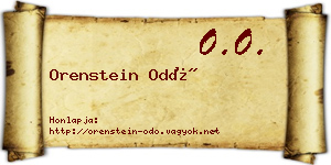 Orenstein Odó névjegykártya
